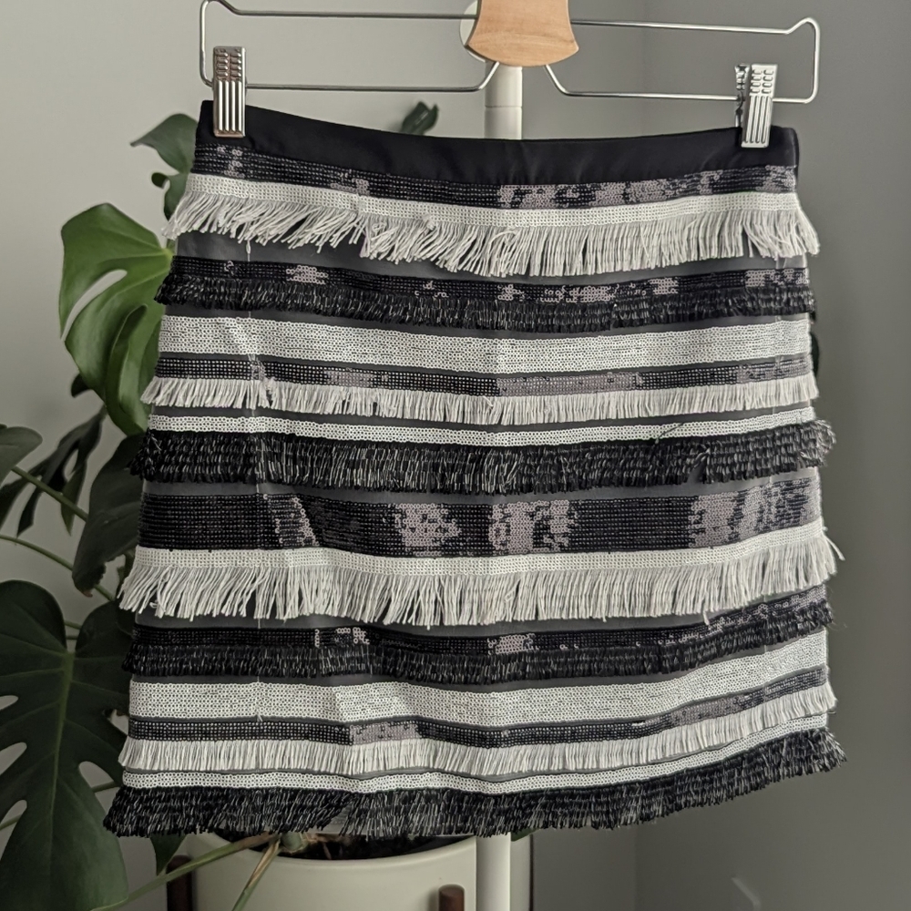 NWOT Guess Sequin & Fringe Mini Dress - Sz 0